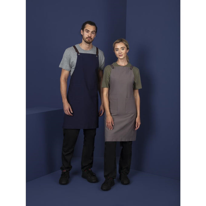 Tablier bavette en coton bleu marine - Southside