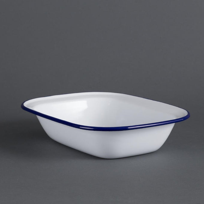 Plats de service rectangulaires acier émaillé 280 × 190 mm (lot de 6) - Olympia