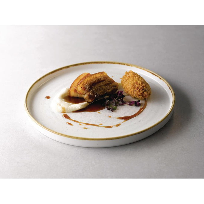 Assiettes avec rebord Stonecast Barley White 260 mm (lot de 6) - Churchill