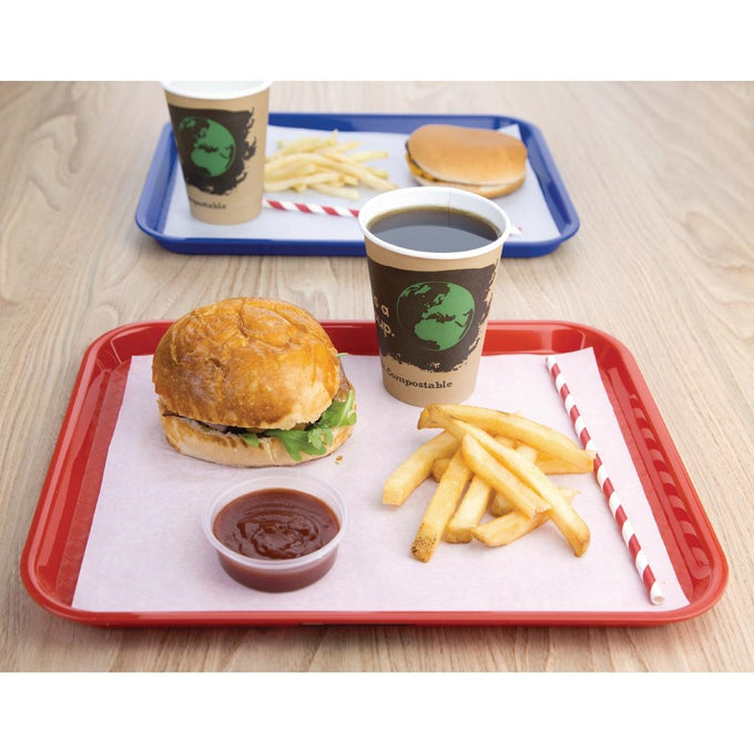Plateau fast food en plastique Kristallon rouge 275 × 353 mm - Olympia