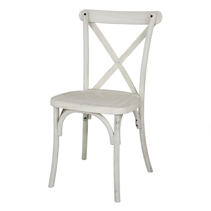 Chaises en résine à dossier croisé Manhattan blanches (lot de 4) - Bolero
