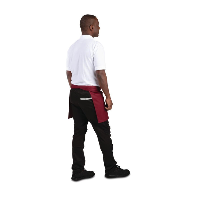 Tablier serveur court bordeaux - Whites Chefs Clothing