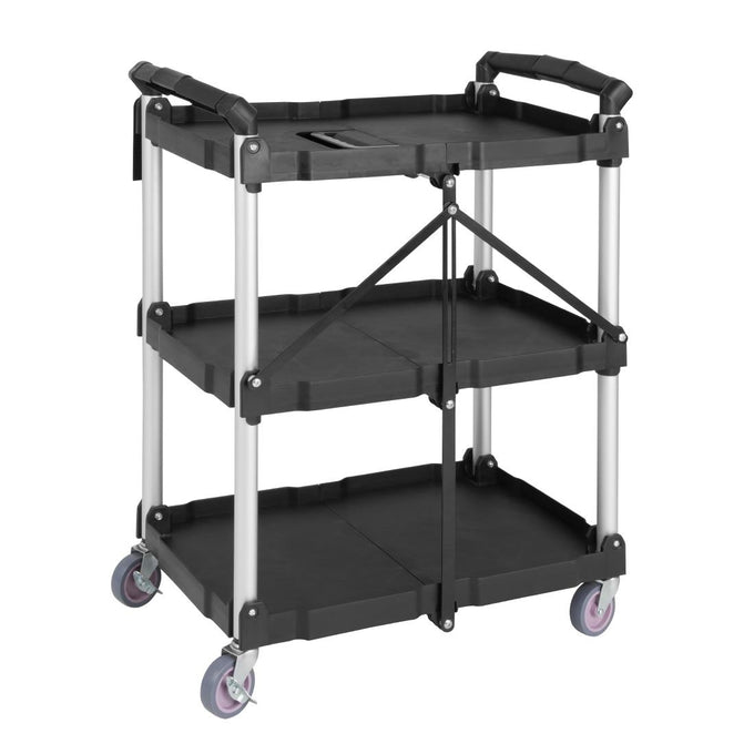 Petit chariot pliant en polypropylène 3 niveaux noir - Vogue