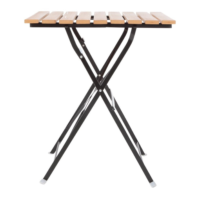 Table bistro carrée en imitation bois 600 mm - Bolero