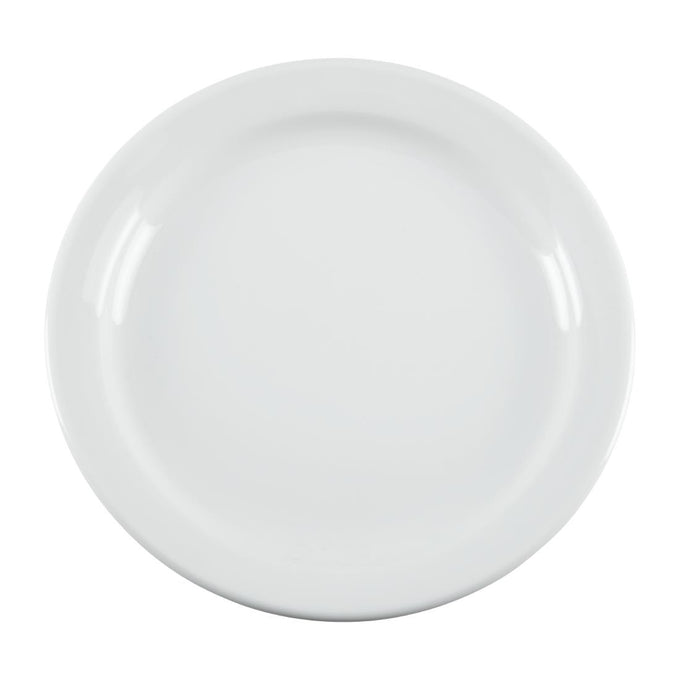Assiettes à bord étroit Whiteware 180 mm (lot de 12) - Olympia