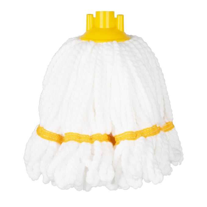 Tête serpillière en microfibre bande jaune 150 g - Jantex