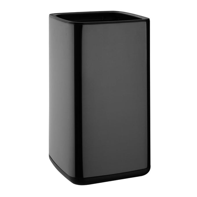 Poubelle carrée noir titane 7 L - Bolero