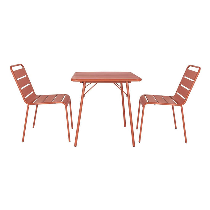Chaises à lattes en acier terracotta (lot de 4) - Bolero