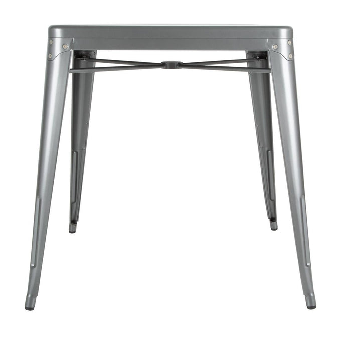 Table carrée en acier gris métallisé Bistro 668 mm - Bolero