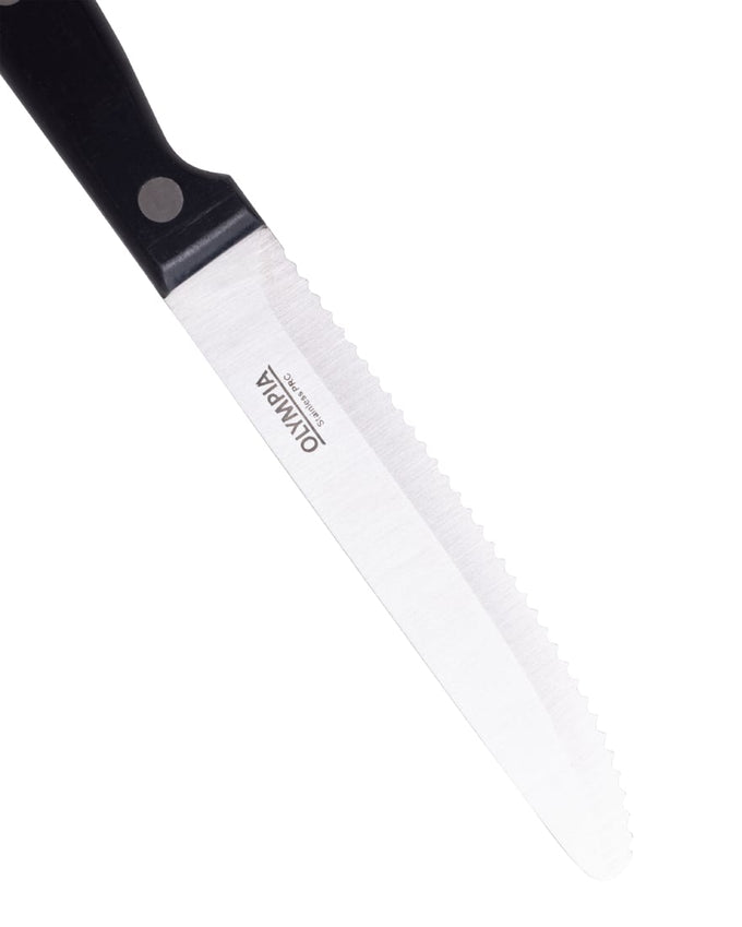 Couteaux à steak arrondis noirs (lot de 12) - Olympia