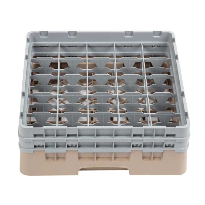Casier à verres 25 compartiments Camrack beige hauteur max 133 mm - Cambro