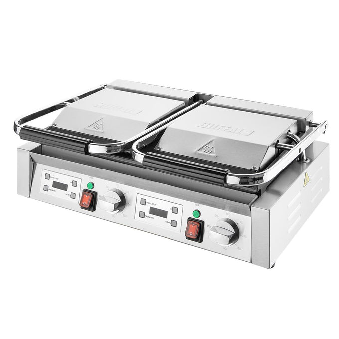 Grill panini - Gril de contact double plaques plates et rainurées - L 570 x P 310 x H 200 mm - Buffalo