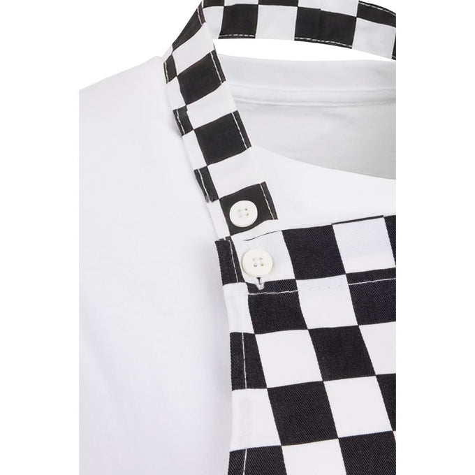 Tablier bavette enfant carreaux noirs et blancs - Whites Chefs Clothing