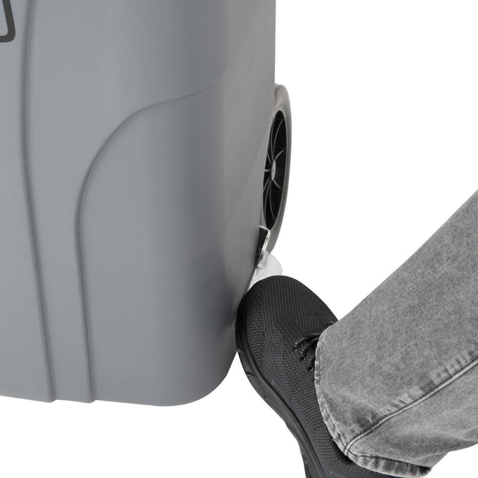 Poubelle à roulettes avec pédale 120 L grise - Jantex