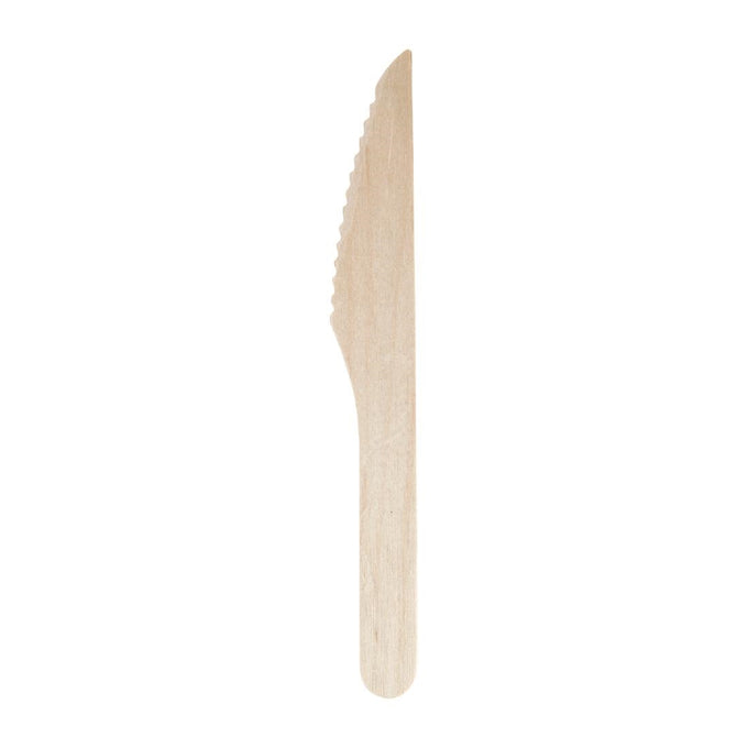 Couteaux en bois biodégradables lot de 100 - Fiesta Compostable