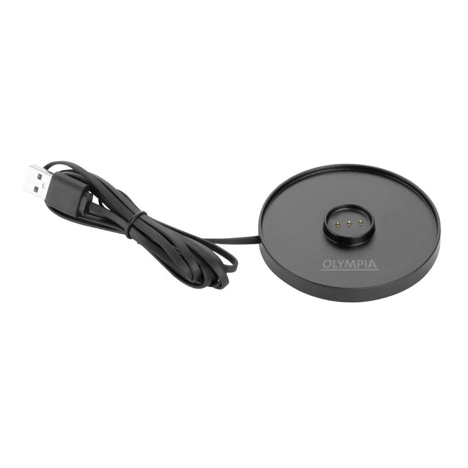 Lampe de table avec abat-jour rond Lucca grise 200 mm - Olympia