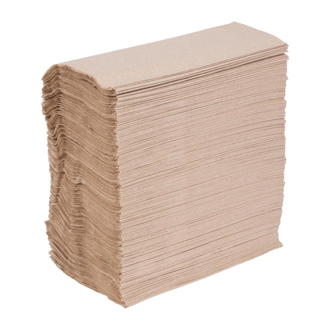 Serviettes kraft recyclées pliées 320 × 300 mm (lot de 6000) - Fiesta Recyclable
