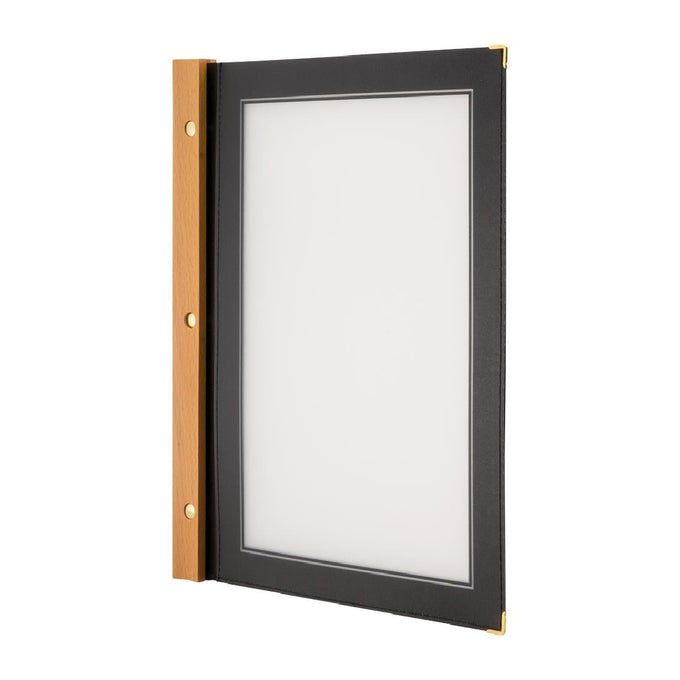 Protège-menu en bois noir A4 - Securit
