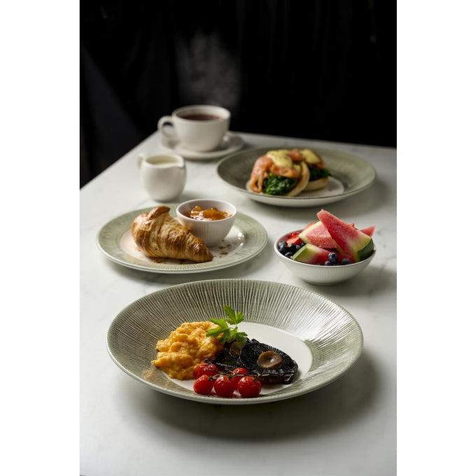 Assiettes classiques Bamboo Ceramic Spinwash Alpine 206 mm (lot de 12) - Churchill
