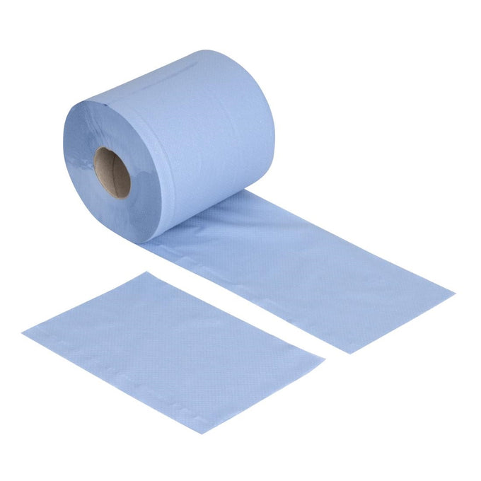 Bobines bleues 2 plis à dévidage central 120m (lot de 6) - Jantex