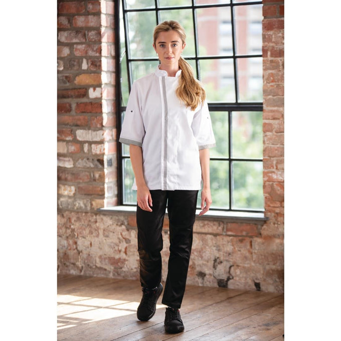 Veste de cuisine blanche à manches courtes - Southside