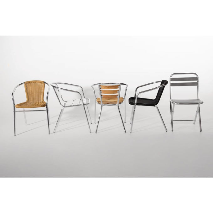 Fauteuils empilables en aluminium (lot de 4) - Bolero