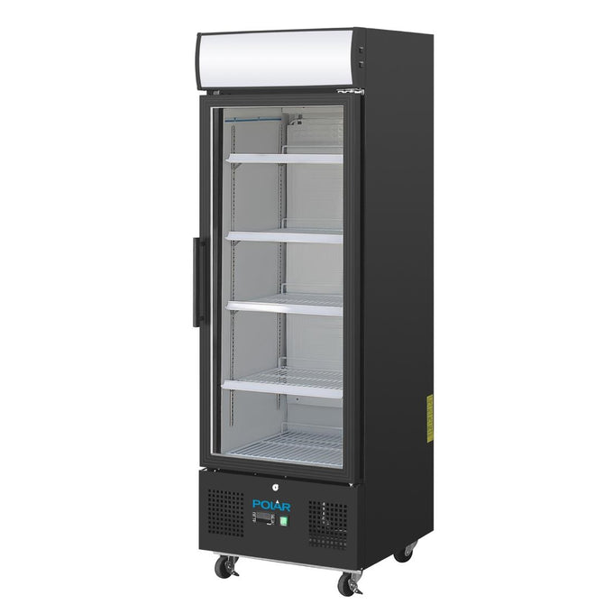 Vitrine réfrigérée positive avec caisson lumineux Série G 218 L noire - Polar