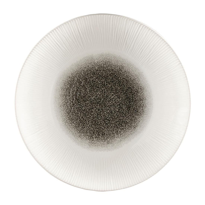Assiettes creuses Bamboo centre quartz noir 281 mm (lot de 12) - Churchill