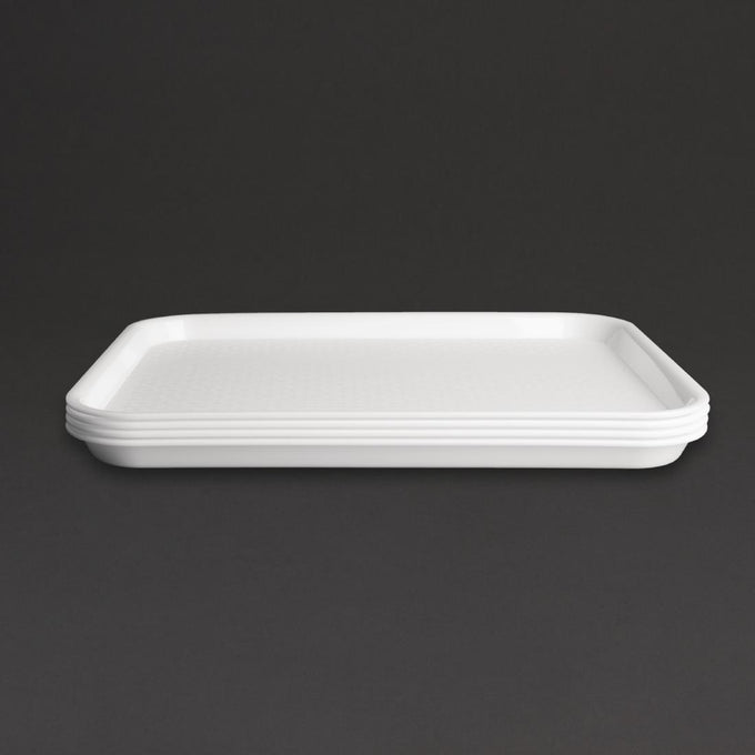 Plateau fast food en plastique Kristallon blanc 275 × 353 mm - Olympia