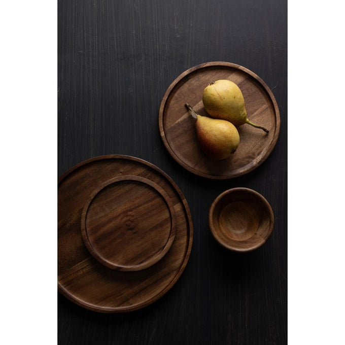 Assiette ronde en acacia 250 mm - Olympia