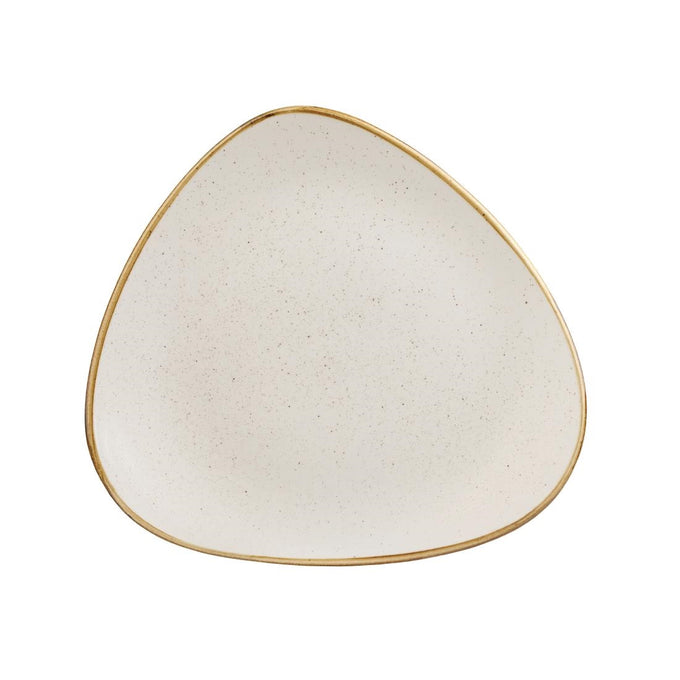 Assiettes triangulaires Stonecast Barley White Lotus 192 mm (lot de 12) - Churchill