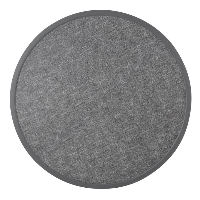 Plateau de table extérieur rond en verre trempé noir brossé bord gris 580 mm - Bolero