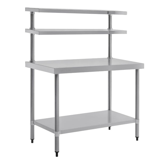 Table inox avec 2 étagères supérieures 1200 mm - Vogue