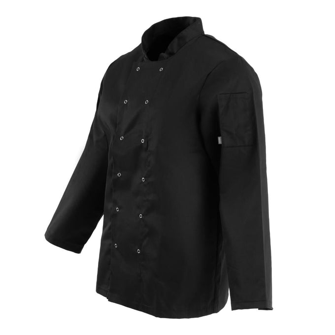 Veste de cuisine mixte Vegas manches longues noire - Whites Chefs Clothing