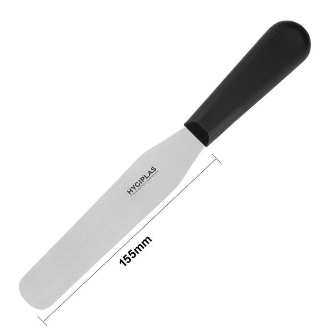 Couteau spatule à lame droite noir 150 mm - Hygiplas