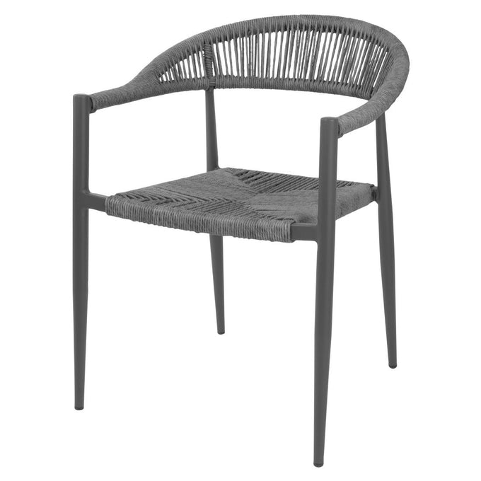 Fauteuils d'extérieur en rotin PE tressé Eden anthracite (lot de 4) - Bolero