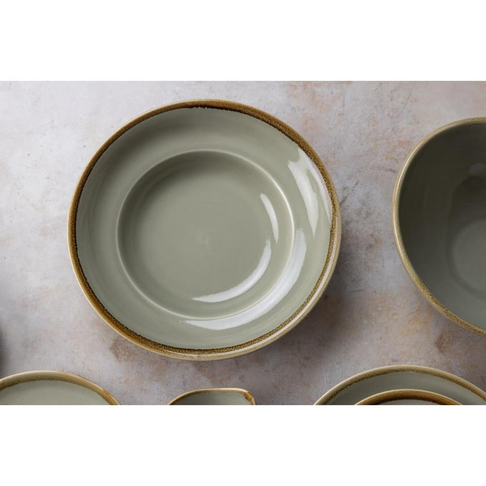 Assiettes à pâtes Kiln couleur Mousse 250 mm (lot de 4) - Olympia