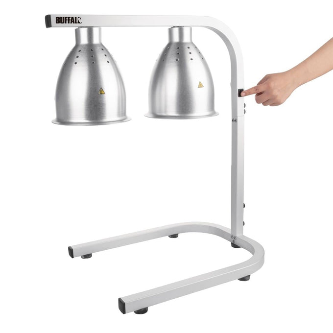 Lampe chauffante double sur pied métal - Buffalo