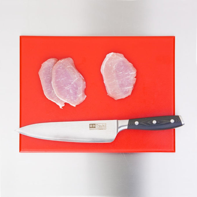 Petite planche à découper haute densité rouge - L 305 x P 229 x H 12 mm - Hygiplas