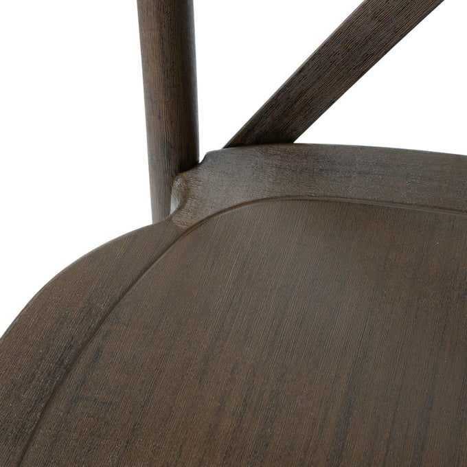 Chaises en résine à dossier croisé Manhattan effet bois foncé (lot de 4) - Bolero