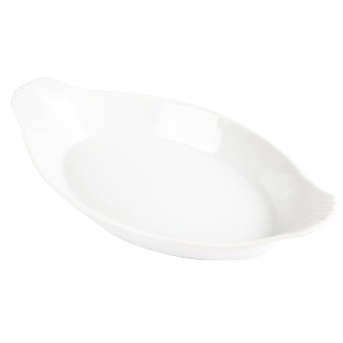 Plats ovales à oreilles Whiteware 289 × 166 mm (lot de 6) - Olympia