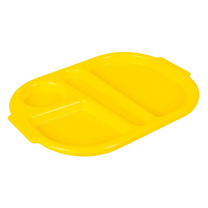 Petits plateaux repas à compartiments en polypropylène Kristallon jaunes 321 mm (lot de 10) - Olympia