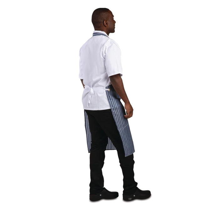 Tablier bavette déperlant bleu et blanc - Whites Chefs Clothing