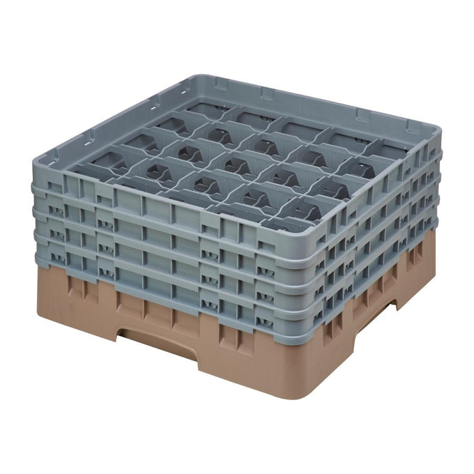 Casier à verres 25 compartiments Camrack beige hauteur max 215 mm - Cambro