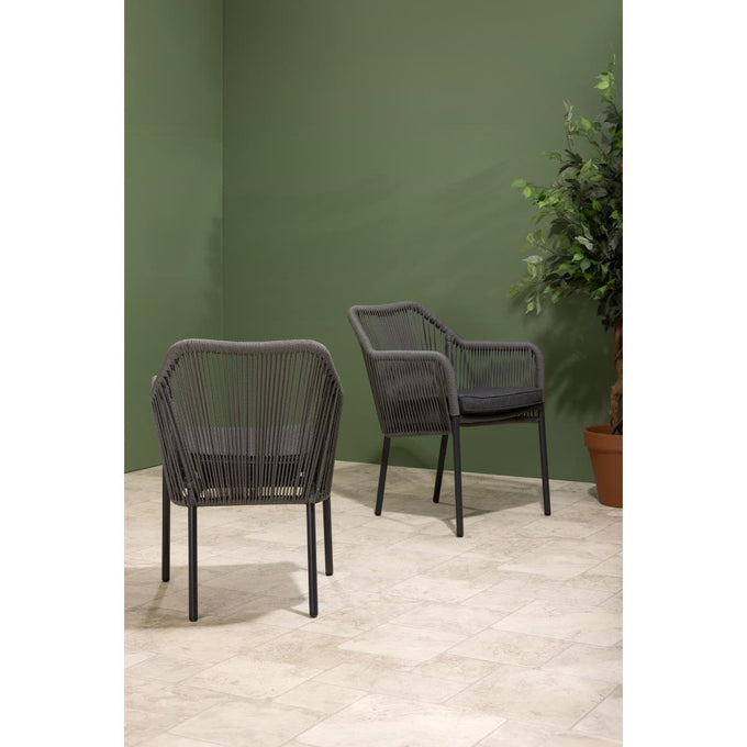 Fauteuils d'extérieur en rotin PE tressé Bay anthracite (lot de 2) - Bolero