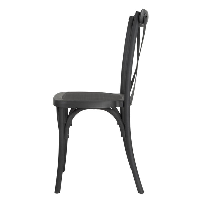 Chaises en résine à dossier croisé Manhattan noires (lot de 4) - Bolero