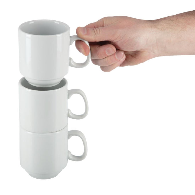 Mugs empilables blancs 284 ml (lot de 12) - Olympia