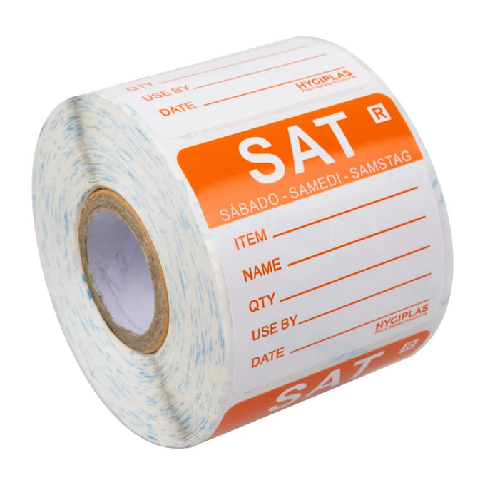 Étiquette amovible jour de la semaine Samedi (lot de 500) - Hygiplas
