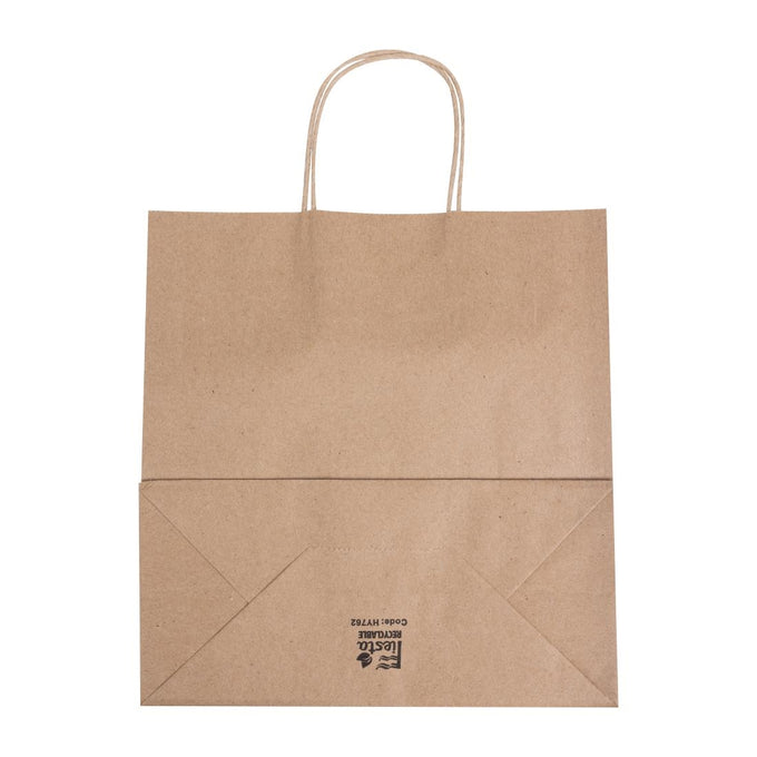 Sacs moyens en papier avec poignée torsadée marron (lot de 250) - Fiesta Recyclable