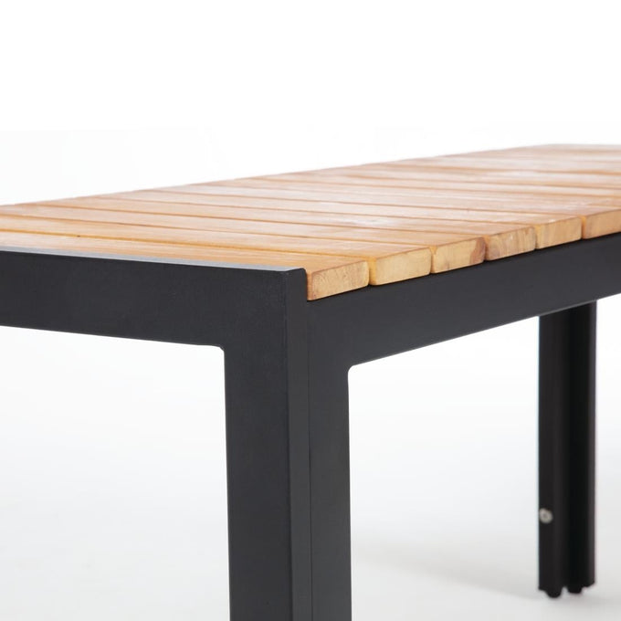 Bancs en acier et acacia 100 cm (lot de 2) - Bolero